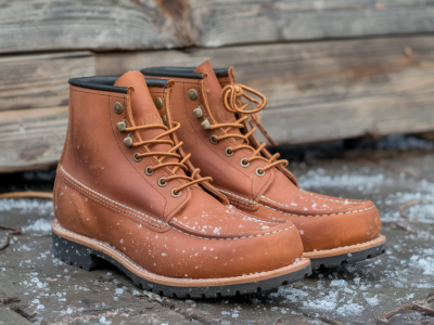 Wie reinige ich salt-fleckige lederstiefel nach einem winterspaziergang richtig